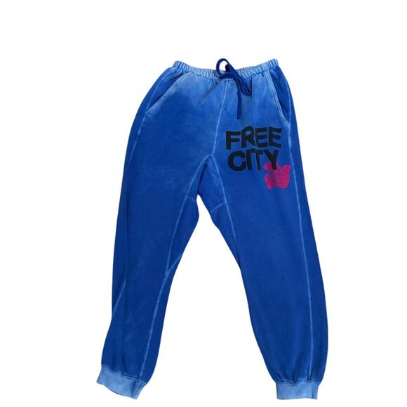 FREE CITY Sunfades Electric Blue Pink sweatpant size S - Picture 1 of 6